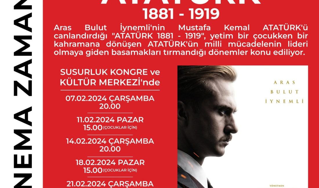 “Atatürk” filmi Susurluk’ta gösterimde Milyonların beklediği ve yakın zamanda vizyona giren “Atatürk 1881-1919” filmi