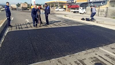 Bandırma’da belediye ekipleri tarafından asfalt bakım, onarım, parke tamir ve