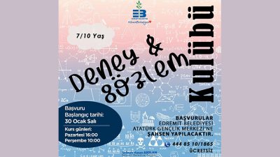 Edremit’te 7-10 yaş arası çocukların bilimsel düşünme gücünü geliştirmesi için