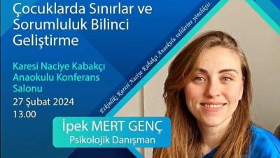 Balıkesir’in birçok ilçesinde eş zamanlı gerçekleşecek olan “Çocuklarda Sınırlar ve
