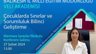 Marmara’da ilkokul velilerine yönelik düzenlenen “Çocuklarda Sınırlar ve Sorumluluk Bilinci