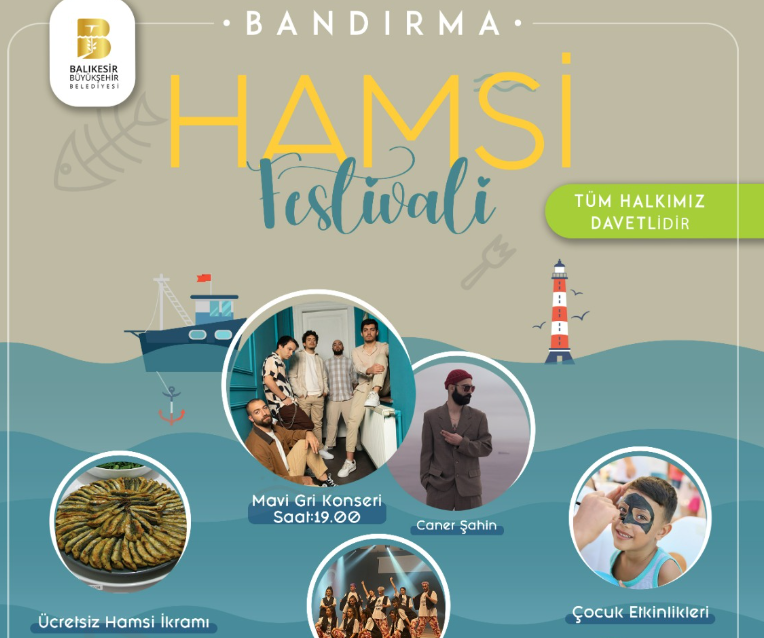 Öztaylan’dan Hamsi Festivali Bandırma Belediye Başkan Adayı Cemal Öztaylan, Cumhuriyet Meydanı’nda Hamsi Festivali