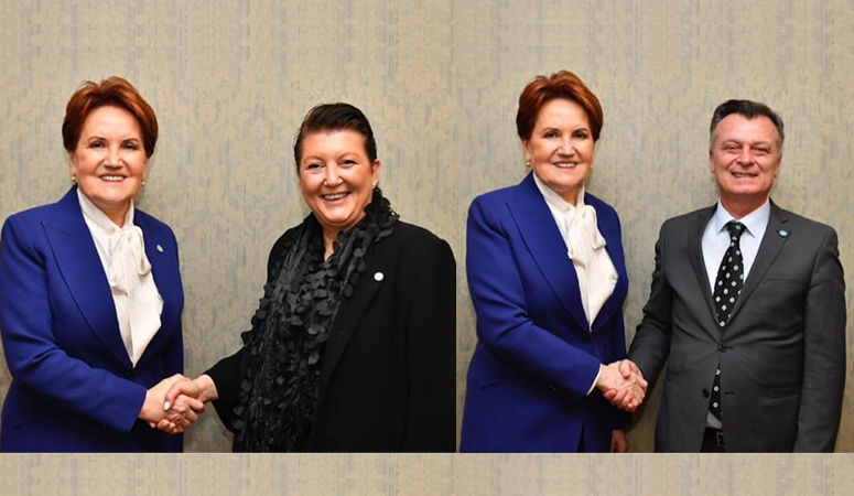 İYİ’lerin Erdek ve Bandırma adayı Akşener ile buluştu İYİ Parti’nin Bandırma ve Erdek adayları, İstanbul’da yapılan toplantı öncesinde