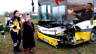 Bursa’nın İnegöl ilçesinde meydana gelen kazada özel halk otobüsü ile