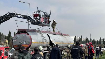 Ataşehir’de akaryakıt tankerinde dış kaynak çalışması sırasında çıkan patlamada yaralanan