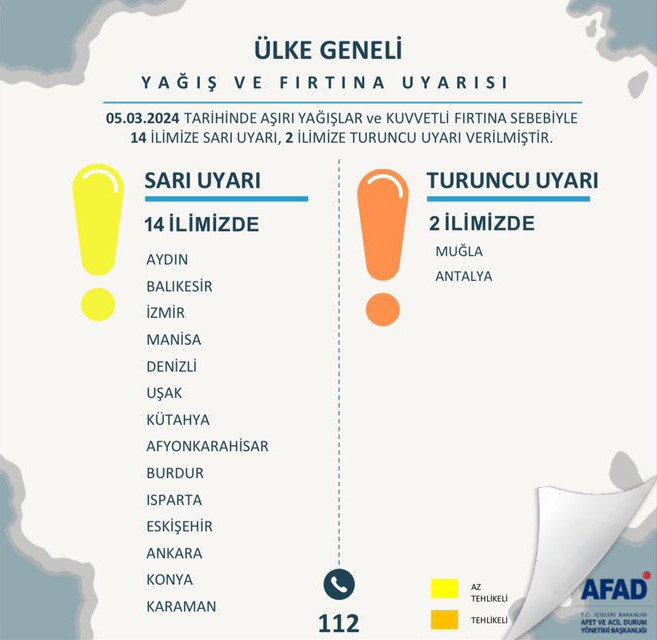 İçişleri Bakanı Ali Yerlikaya, yağışlar ve kuvvetli fırtına sebebiyle 2