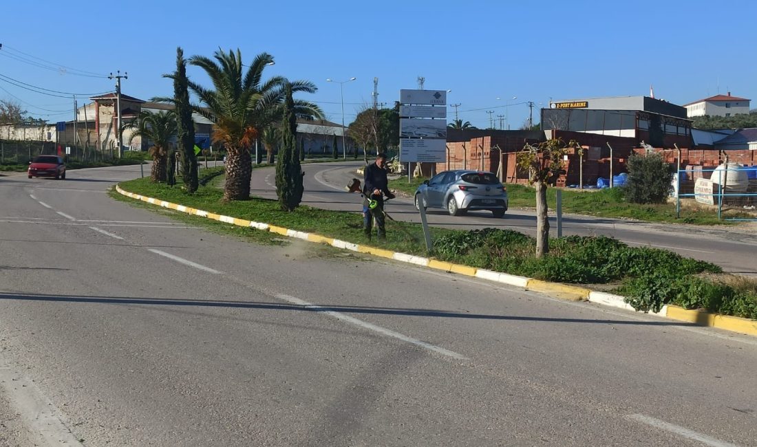 Erdek Belediyesi tarafından yaz aylarına hazırlık çalışmaları kapsamında yeşil alanların