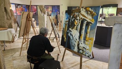 Mysia Sanat Grubu, Kyzikos’tan esinlenerek yaptıkları eserleri Bandırma Müzesi’nde sergiledi.