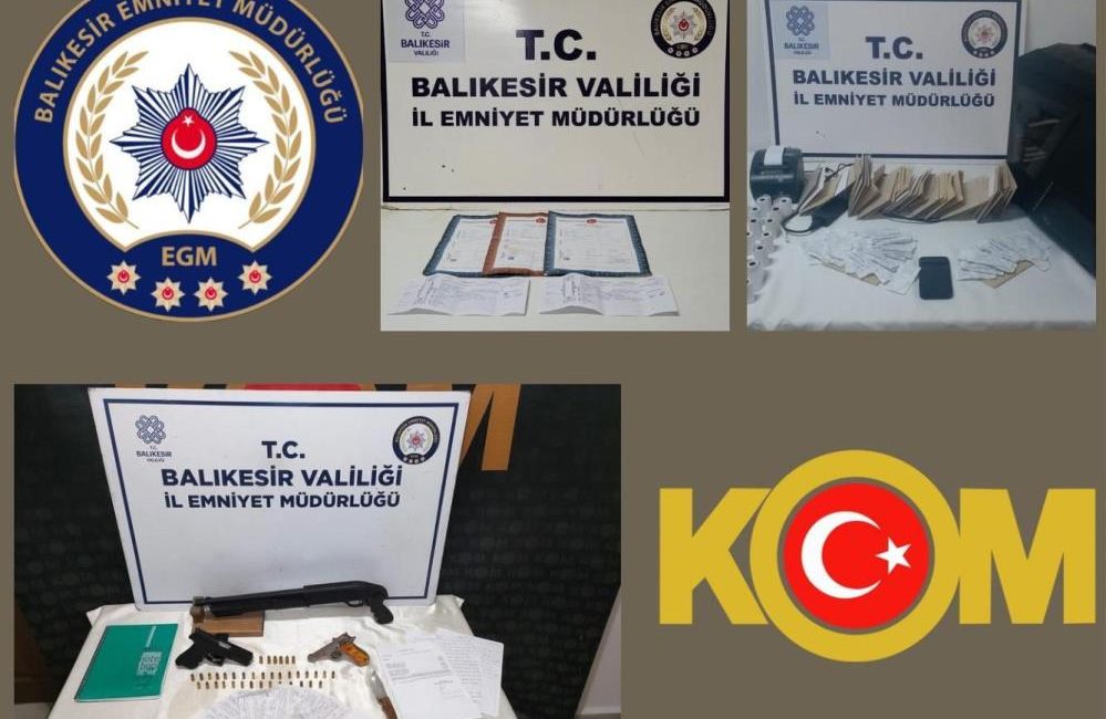 Bandırma’da tefecilere KOM operasyonu Edremit ve Bandırma ilçelerinde tefecilik yaptığı iddia edilen 7 kişi