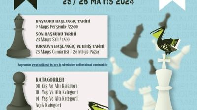 Bandırma Belediyesi tarafından bu yıl 6’ncısı düzenlenecek olan Satranç Turnuvası