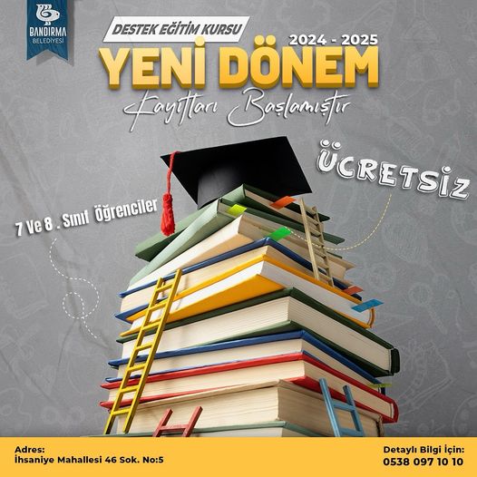 Bandırma Belediyesi, 7 ve 8’inci sınıflara yönelik Destek Eğitim kurslarının