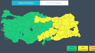 Meteoroloji Genel Müdürlüğü, 2 Mayıs hava durumu raporunu paylaştı. 34