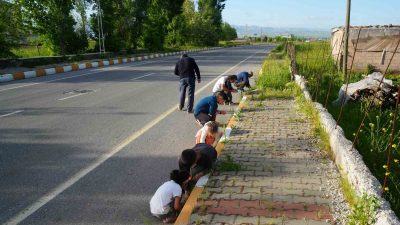 Muş&rsquo;ta etkili olan yağışlarda dolu ile birlikte bilinmeyen ve erimeyen