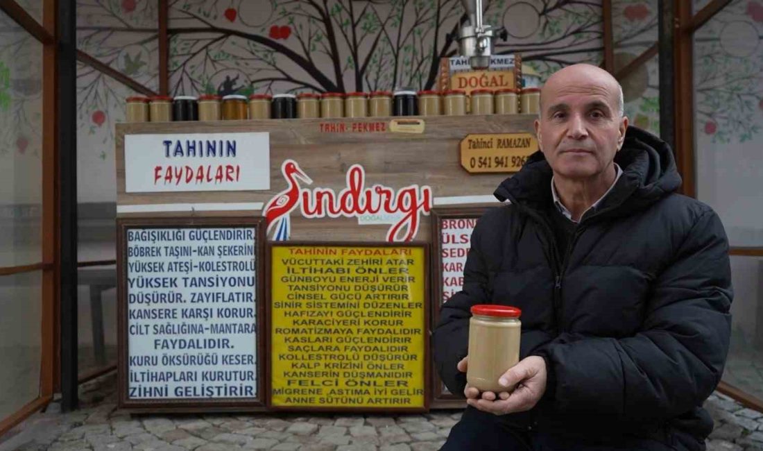 Doğal şehrin susamları tahine dönüşüyor Sındırgı’da üretilen susamlar binbir şifa barındıran doğal tahine dönüşüyor. Şerif