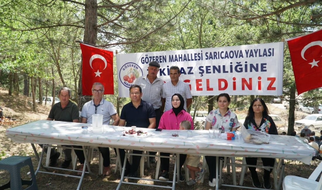 Ulus Dağı eteklerinde kiraz şenliği Sındırgı’nın Gözeren kırsal mahallesi Sarıcaova Yaylasında 7. Geleneksel Kiraz Şenliği