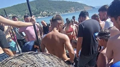 Erdek’te denizde boğulma tehlikesi geçiren bir kişi, sevk edildiği hastanede
