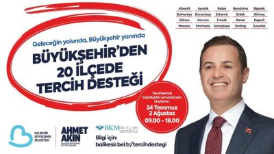 “Geleceğin yolunda, Büyükşehir yanında” sloganıyla üniversite sınavına giren gençlere, tercih