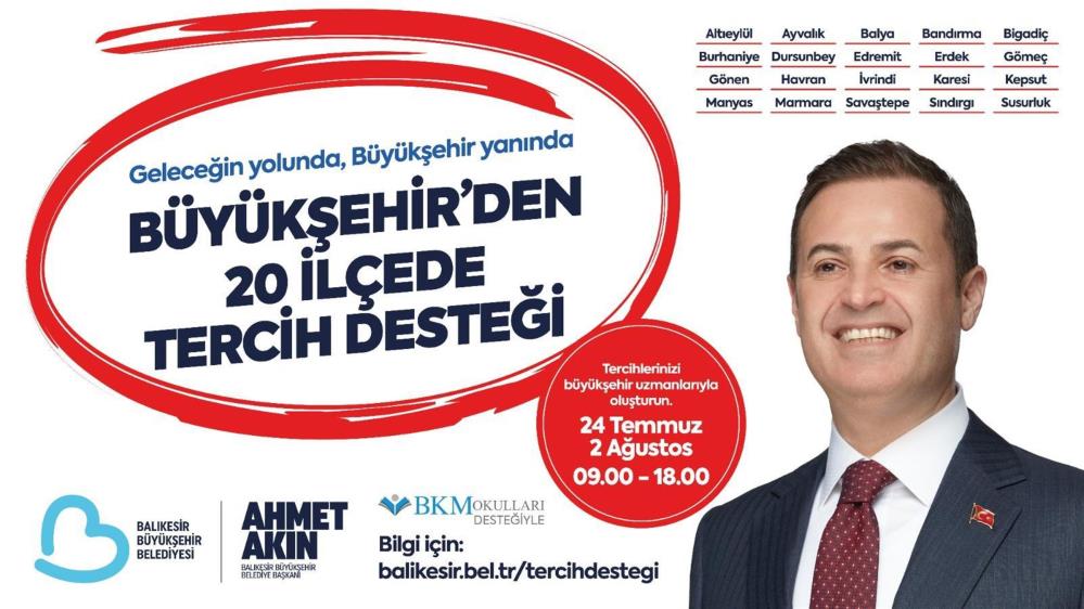 ‘Üniversite kaydına gelecek öğrencilerin, Balıkesir Büyükşehir yanında’ “Geleceğin yolunda, Büyükşehir yanında” sloganıyla üniversite sınavına giren gençlere, tercih