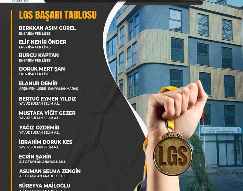 Bandırma Destek Eğitim Kurs Merkezi’nden LGS başarısı Bandırma Belediyesi tarafından hizmet veren Destek Eğitim Kurs Merkezi’nin 2023-2024