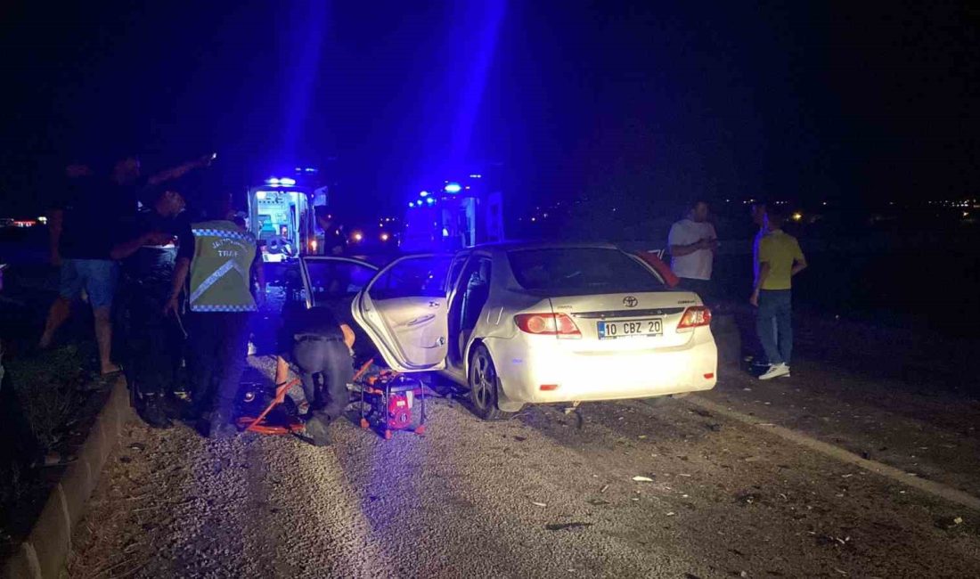 Gönen Bandırma karayolu üzerinde tır ile otomobilin çarpıştığı trafik kazasında
