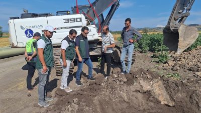 “Manyas Ovası Sol Sahil Sulaması İkmali Projesi”nin çalışmalarını yerinde inceleyen