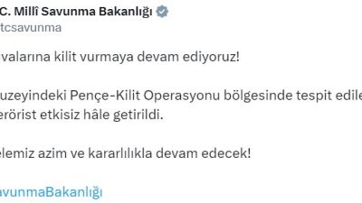 Milli Savunma Bakanlığı (MSB), Irak’ın kuzeyindeki 12 PKK’lı teröristin etkisiz