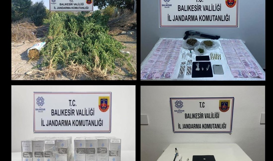Balıkesir’de kaçakçılık ve uyuşturucu madde suçlarına yönelik operasyon Balıkesir İl Jandarma Komutanlığınca, kaçakçılık ve uyuşturucu madde suçları ile