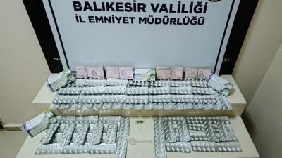Bandırma’da uyuşturucuyla mücadele kapsamında yapılan çalışmalarda 329 adet Sentetik Ecza
