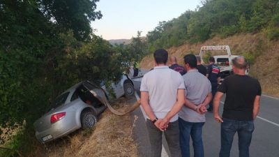 Bükdere Mahallesi’nde meydana gelen tek taraflı trafik kazasında 1 kişi
