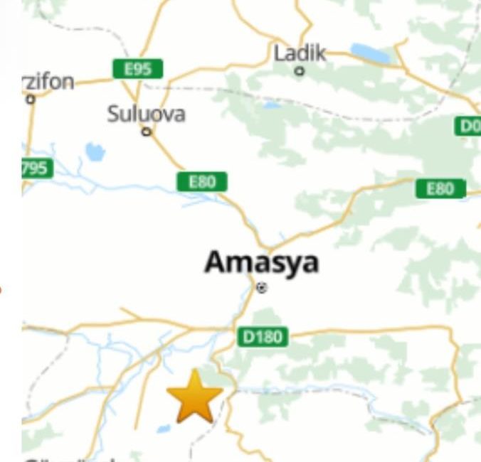 Amasya’da beş dakika arayla 2.6 ve 3.2 büyüklüğünde deprem Amasya’da beşer dakika aralıklarla 2.6 ve 3.2 büyüklüğünde iki deprem