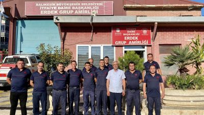 İtfaiye haftası kapsamında Erdek İtfaiye Grup Amirliği personelleriyle bir araya