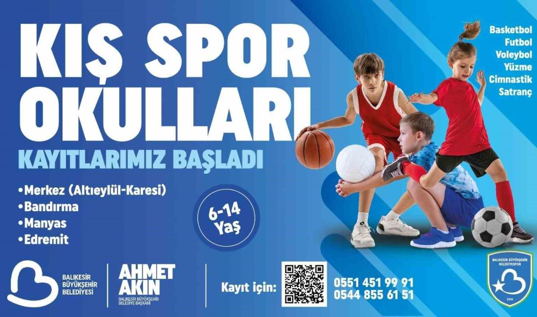 Balıkesir Büyükşehir’nin Kış Spor Okulları’na kayıtlar başladı Spor kültürünün yaygınlaşması ve çocukların spora teşvik edilmesi amacıyla Balıkesir