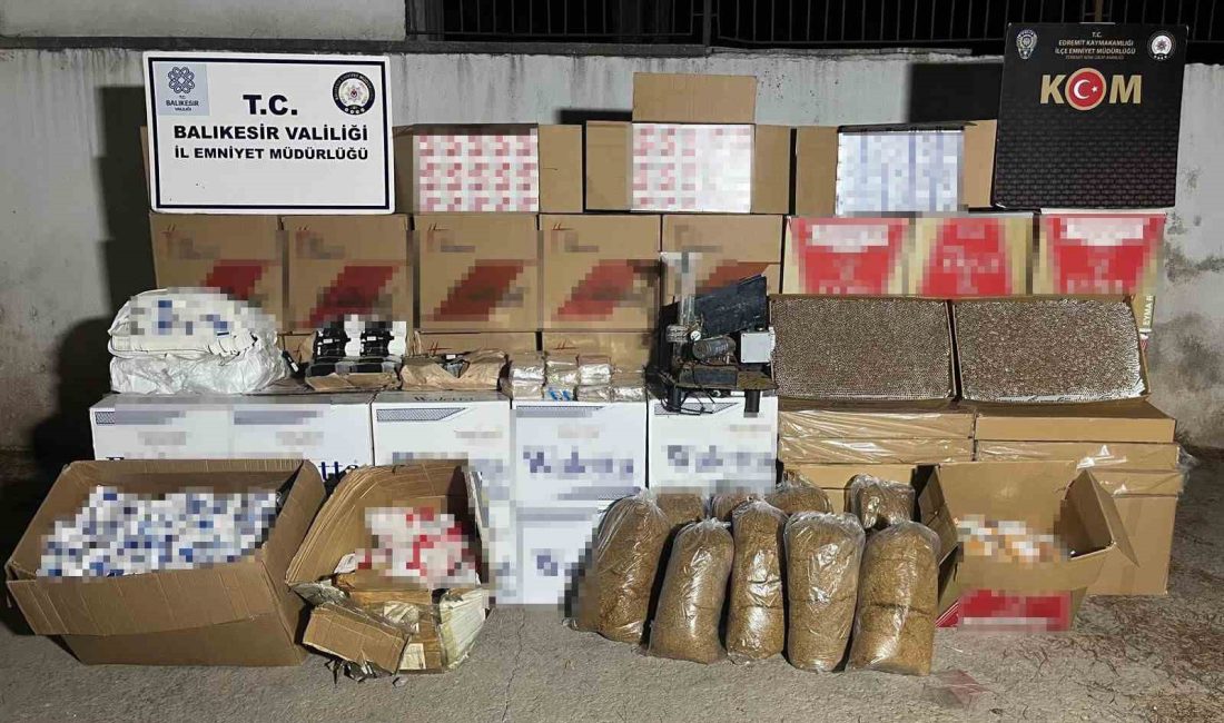Bir milyon boş makaron ele geçirildi, bir kişi gözaltına alındı Edremit’te KOM ekiplerince yapılan çalışmada 1 milyon 142 bin 900