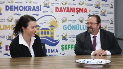 Bandırma Kent Konseyi Başkanı Murat Ergöz’ü ziyaret eden Balıkesir Kent