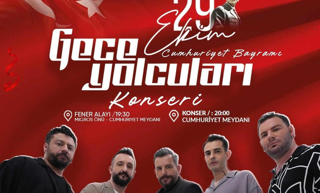 Bandırma, Cumhuriyet Bayramı’nı Gece Yolcuları ile kutlayacak Bandırma Belediyesi’nin 29 Ekim Cumhuriyet Bayramı kutlama programında, ünlü müzik