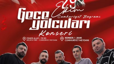 Bandırma Belediyesi’nin 29 Ekim Cumhuriyet Bayramı kutlama programında, ünlü müzik