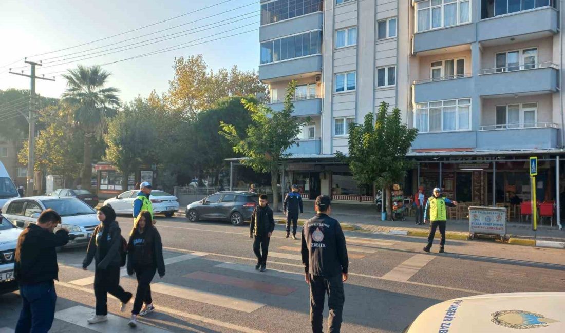 Balıkesir’de okul yolunda güvenli geçiş Balıkesir Büyükşehir Belediyesi Zabıta Daire Başkanlığına bağlı ekipler, öğrencilerin güvenli