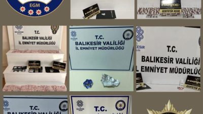 Balıkesir’de Narkotik Suçlarla Mücadele Şube Müdürlüğünce yürütülen çalışmalar neticesinde 8