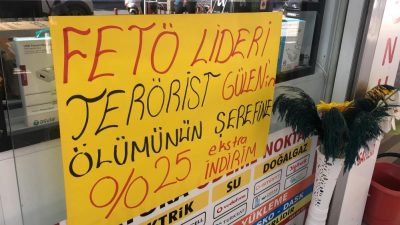 Bursa’nın İnegöl ilçesinde bir esnaf, Bölücü Terör Örgütü FETÖ lideri,