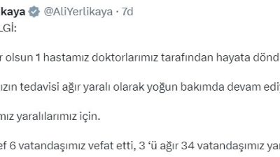 İçişleri Bakanı Ali Yerlikaya, Aksaray’da meydana gelen otobüs kazasına ilişkin,