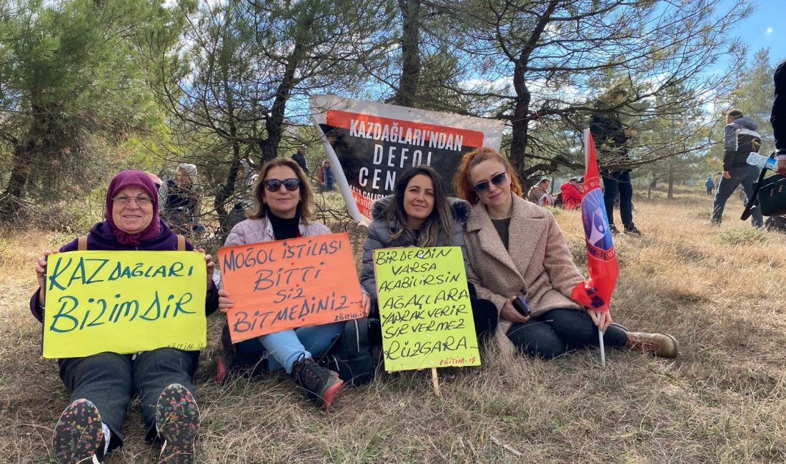 Bandırma Eğitim-İş’ten Bayramiç köylülerine destek Bayramiç’te ağaçların kesilmesine neden olan maden projesine tepki gösteren köylülere