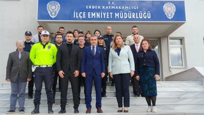 Erdek’teki görev süresinin son günlerinde güvenlik güçlerine veda ziyaretlerine devam