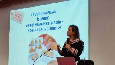 Bandırma Ticaret Borsası’nda düzenlenen eğitimde, kadın girişimciler evde ürettikleri ürünleri