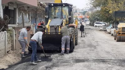 Manyas’ta başlatılan asfalt yama çalışmalarına sanayi bölgesinde start verildi. Manyas