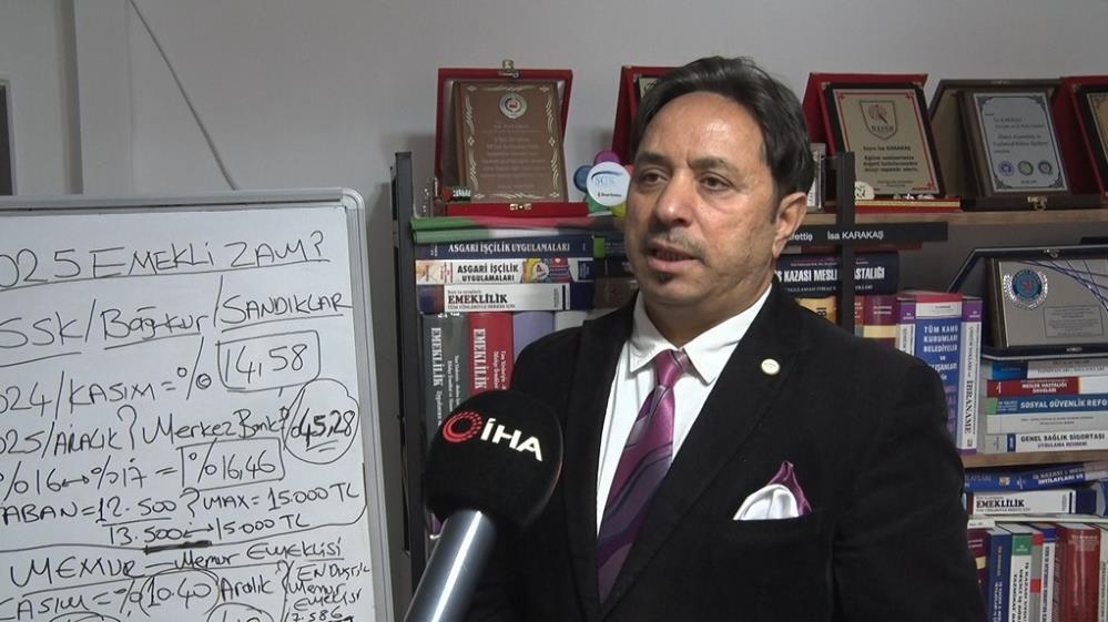 Sosyal Güvenlik Başuzmanı Karakaş: “12 bin 500 lira olan en düşük emekli aylığı 15 bin lira olabilir” Sosyal Güvenlik Başuzmanı İsa Karakaş, emeklilere yapılacak zam oranlarıyla ilgili