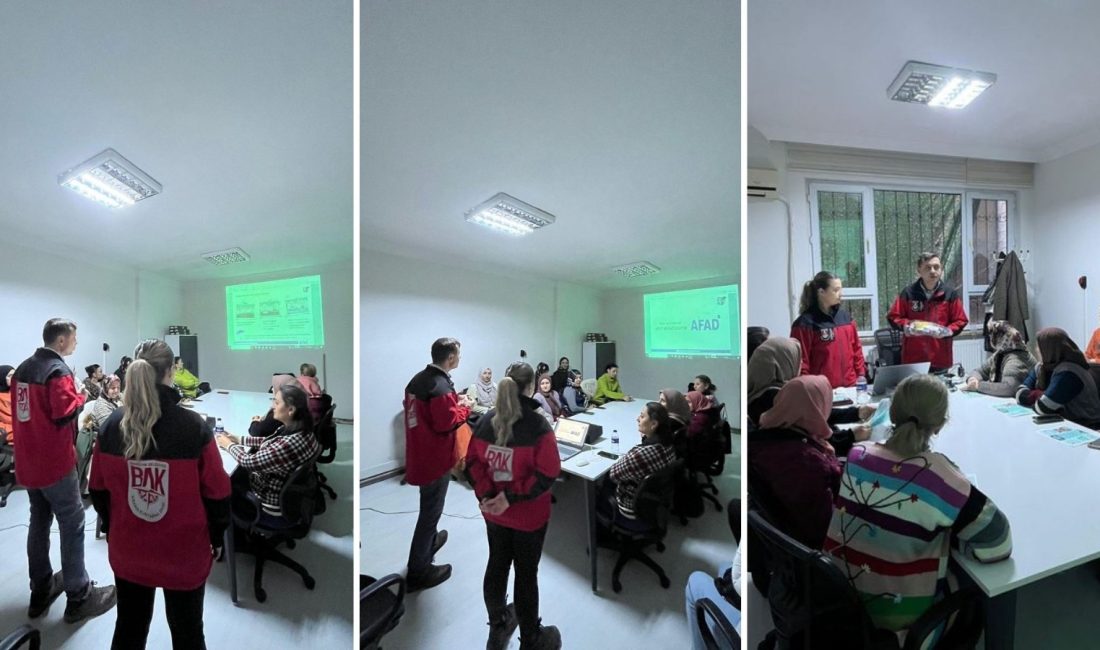 Bandırma ADEM kursiyerlerine afet bilgilendirmesi Bandırma Belediyesi Afet İşleri Müdürlüğü, Aile Destek Merkezi bünyesindeki kursiyerlere