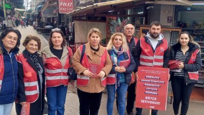 CHP Bandırma İlçe Örgütü, Kapalı Pazar Yeri’nde gerçekleştirdiği saha çalışmasında