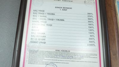 Berber ve Kuaförler Odasının yeni fiyat tarifesi yürürlüğe girerken, damat