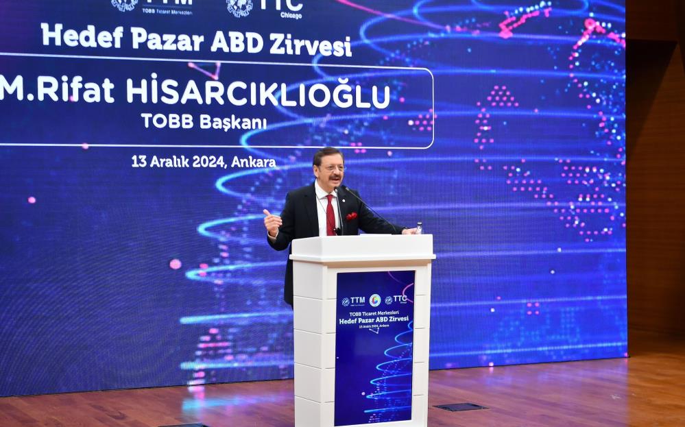 TOBB Başkanı Hisarcıklıoğlu: “Son beş yılda ABD’ye ihracatımız yüzde 46 artarak 14,8 milyar dolara ulaştı” Türkiye Odalar ve Borsalar Birliği (TOBB) Başkanı Rifat Hisarcıklıoğlu, “Son