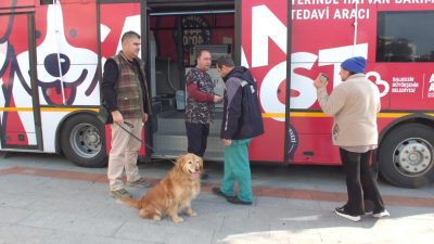 Balıkesir Büyükşehir Belediyesine ait Yerinde Hayvan Bakım ve Tedavi Otobüsü